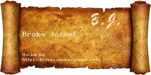 Broke József névjegykártya